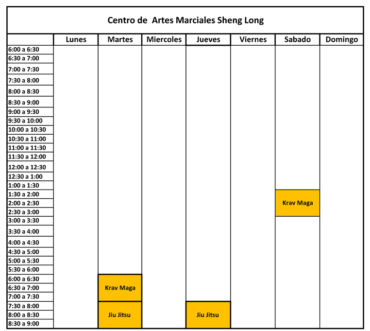 horarios de Krav maga